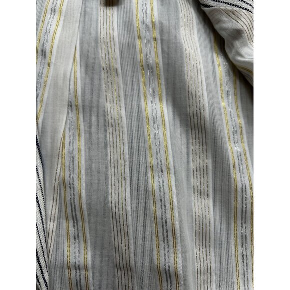 Anthropologie Cartonnier Parisian Preppy Linen Office Chic Blazer Navy Pinstripe - Picture 13 of 13